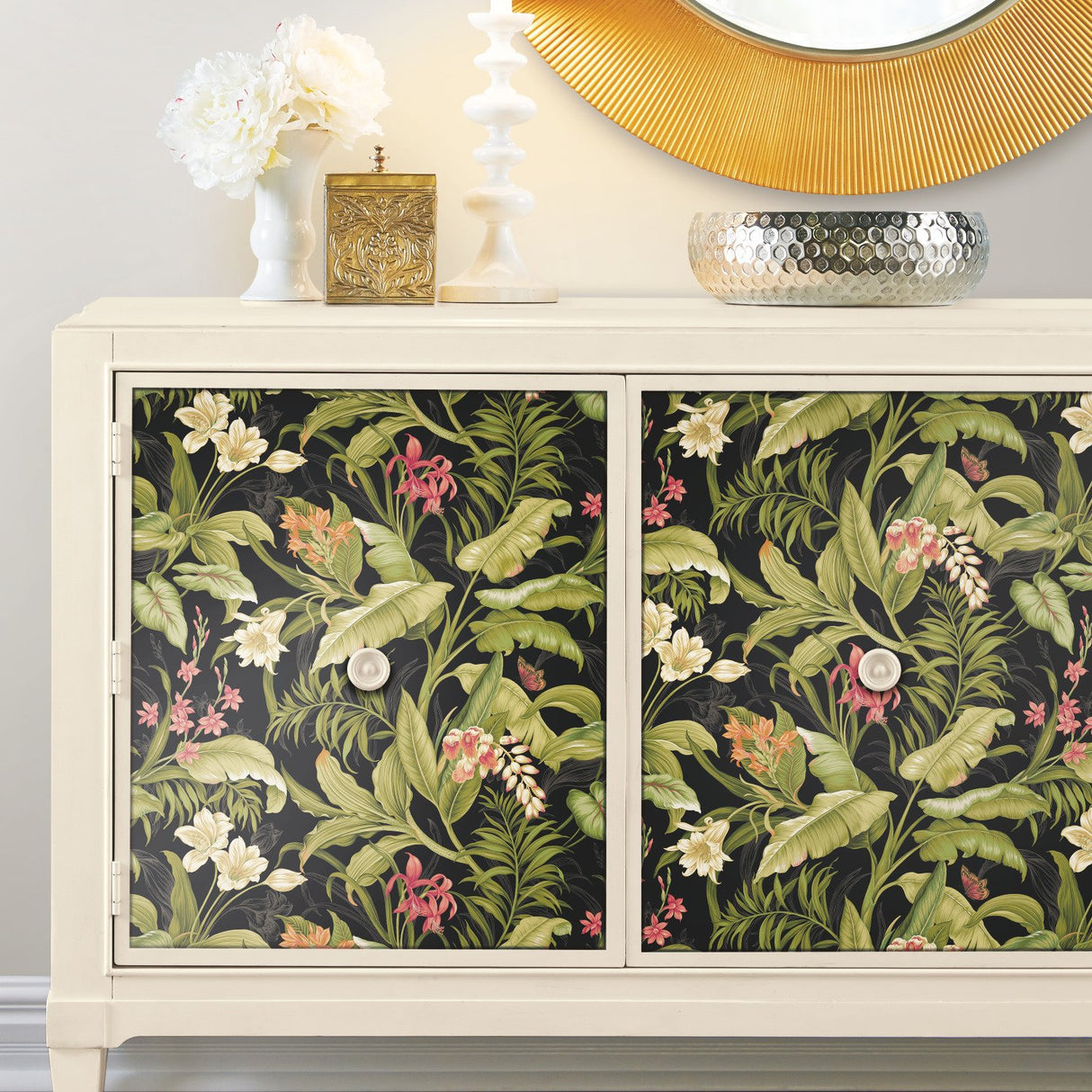 Wailea Coast Green Peel & Stick Wallpaper with Botanical Floral Pattern, Modern Style - York RMK11894RL