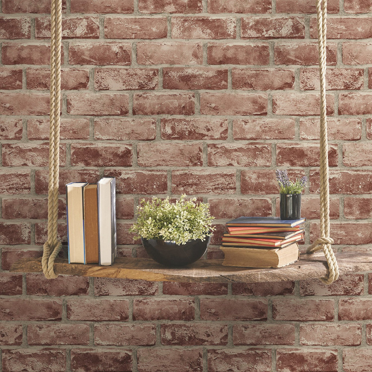Brick Brown Peel & Stick Wallpaper with Industrial Brick Pattern - York RMK11940WP