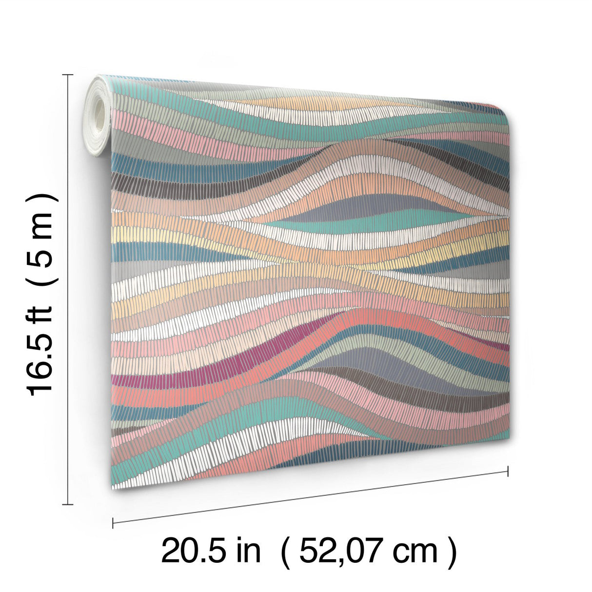 Mosaic Waves Pink Peel & Stick Wallpaper with Modern Novelty Pattern - York RMK11941RL