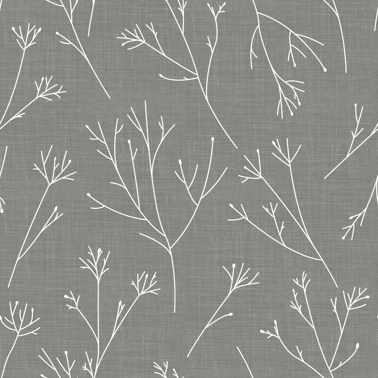 Twigs Grey Peel & Stick Wallpaper with Modern Woods & Forests Motif - York RMK11966WP