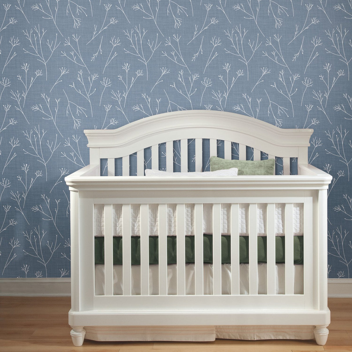 Twigs Blue Peel & Stick Wallpaper with Modern Scandinavian Twig Motif - York RMK11967WP
