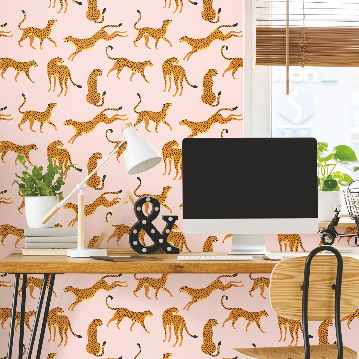 Cheetah Cheetah Pink Peel & Stick Wallpaper with Novelty Whimsical Animal Motif - York RMK11984RL