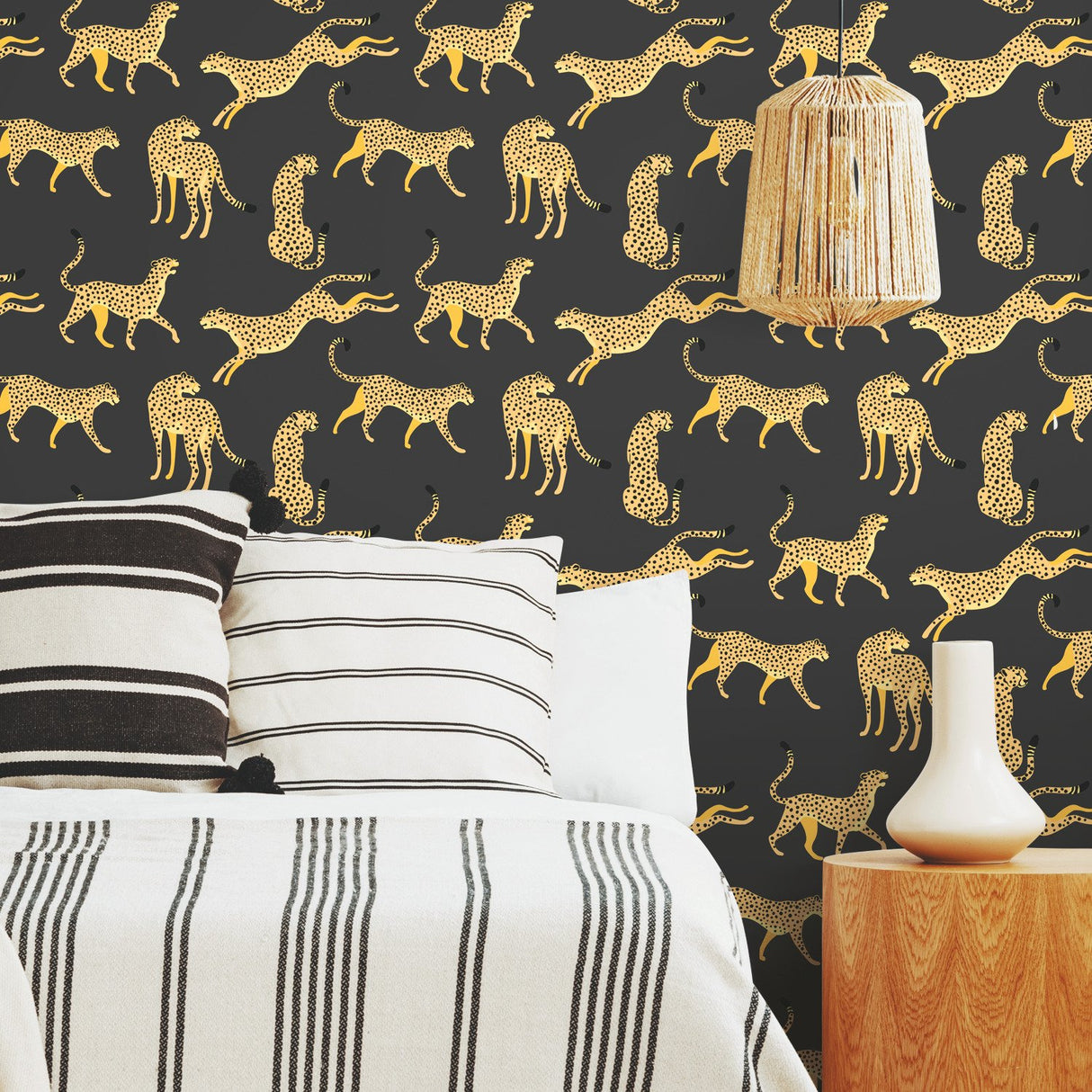 Cheetah Cheetah Orange Peel & Stick Wallpaper with Novelty Whimsical Animal Pattern - York RMK11986RL