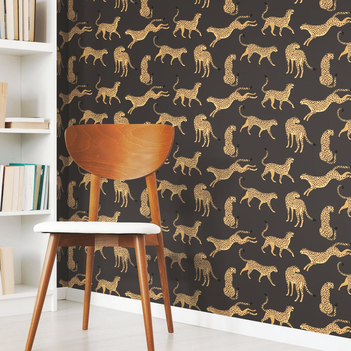 Cheetah Cheetah Orange Peel & Stick Wallpaper with Novelty Whimsical Animal Pattern - York RMK11986RL