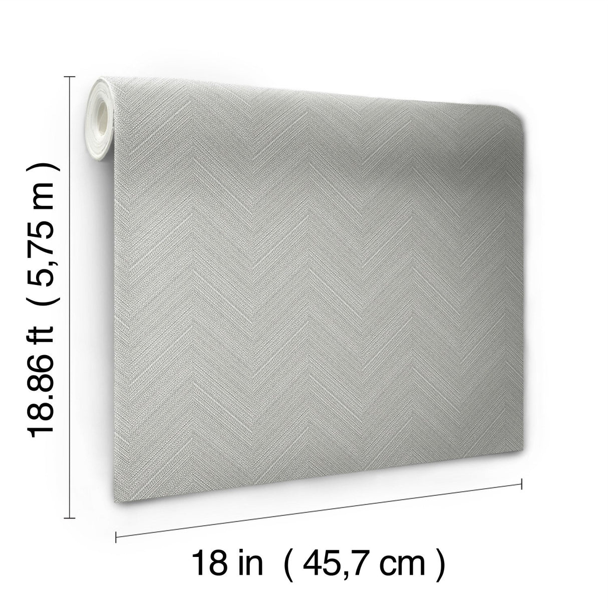 Herringbone Weave Grey Peel & Stick Wallpaper