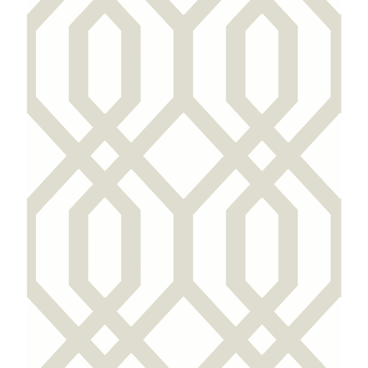 Gazebo Lattice Taupe Peel & Stick Wallpaper with Geometric Lattice Pattern - York RMK12012WP