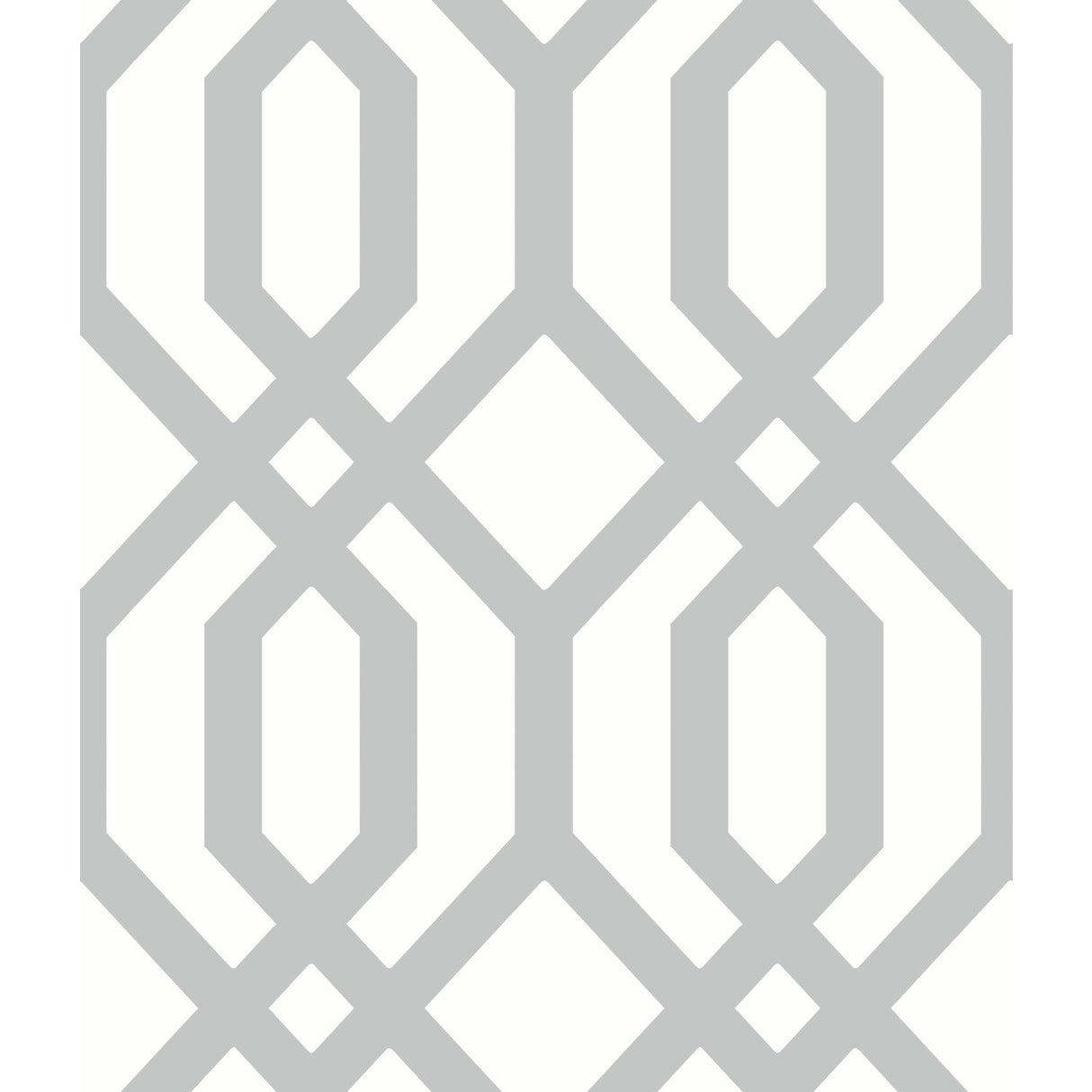 Gazebo Lattice Grey Peel & Stick Wallpaper with Geometric Lattice Pattern - York RMK12013WP