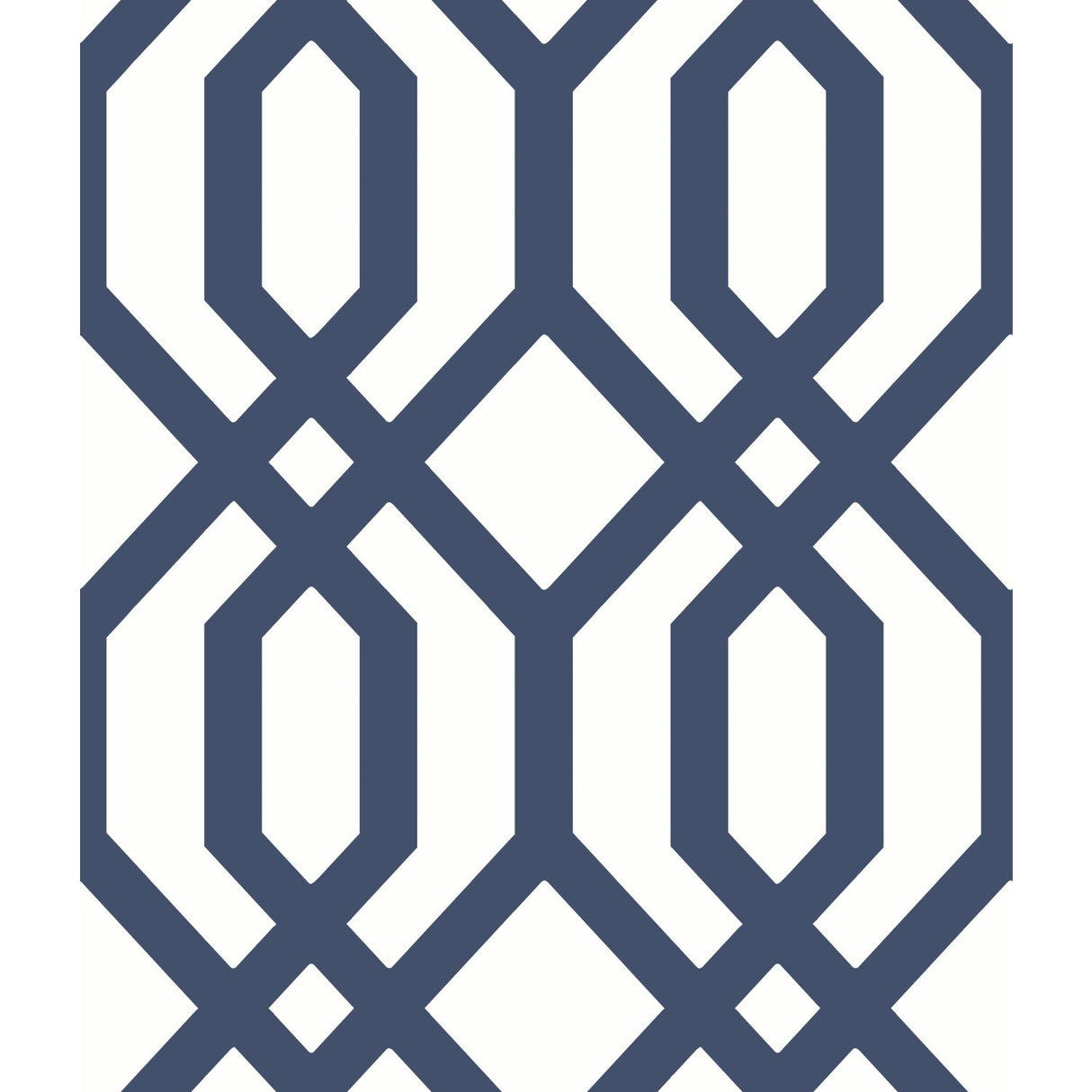 Gazebo Lattice Navy Peel & Stick Wallpaper with Geometric Trellis Pattern, Traditional Style - York RMK12015WP
