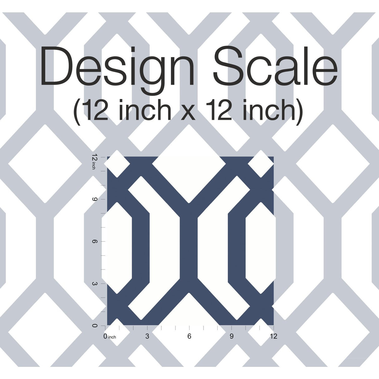 Gazebo Lattice Navy Peel & Stick Wallpaper with Geometric Trellis Pattern, Traditional Style - York RMK12015WP