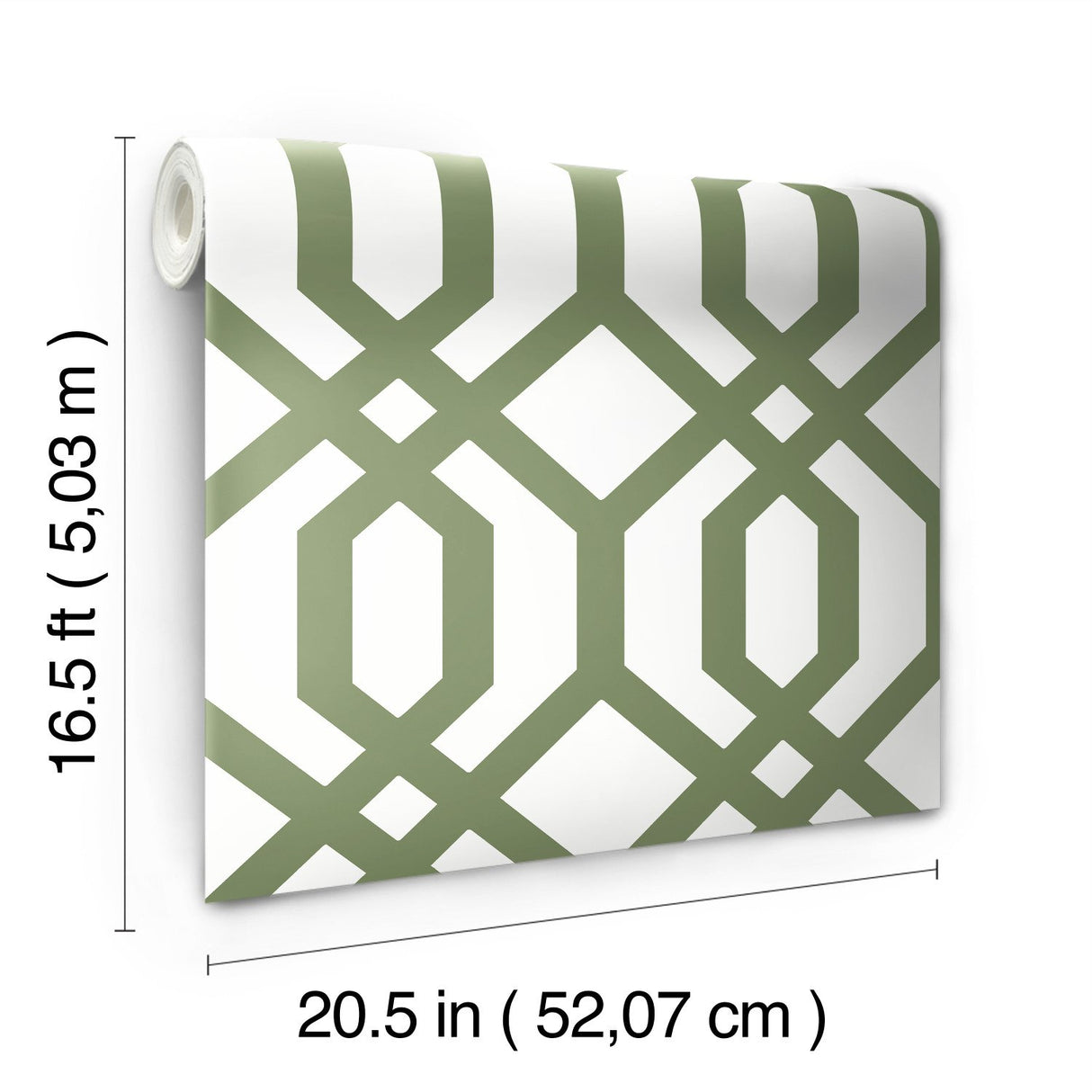Gazebo Lattice Green Peel & Stick Wallpaper with Geometric Lattice Pattern, Traditional Style - York RMK12016WP