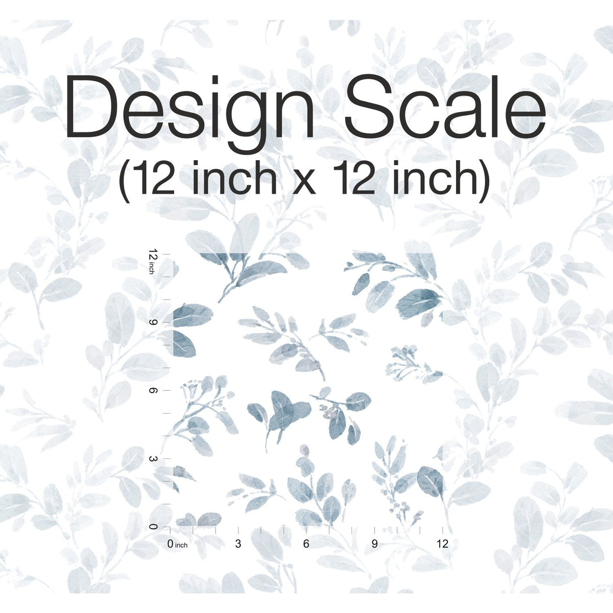 Dancing Leaves Blue Peel & Stick Wallpaper with Modern Botanical Leaves Pattern - York RMK12051RL