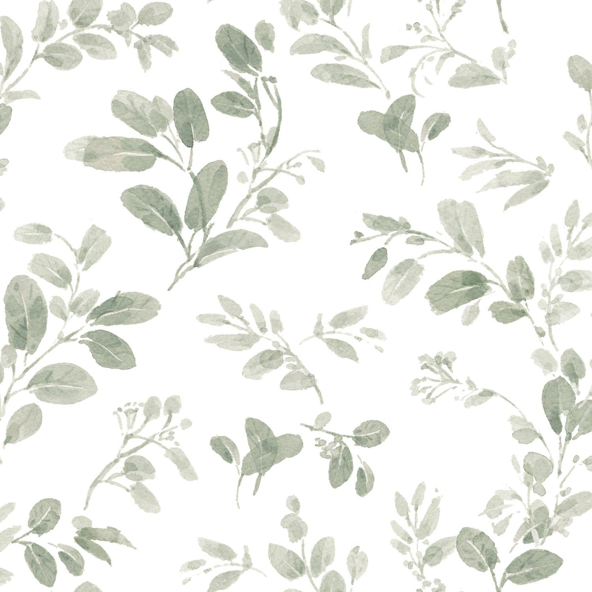 Dancing Leaves Green Peel & Stick Wallpaper