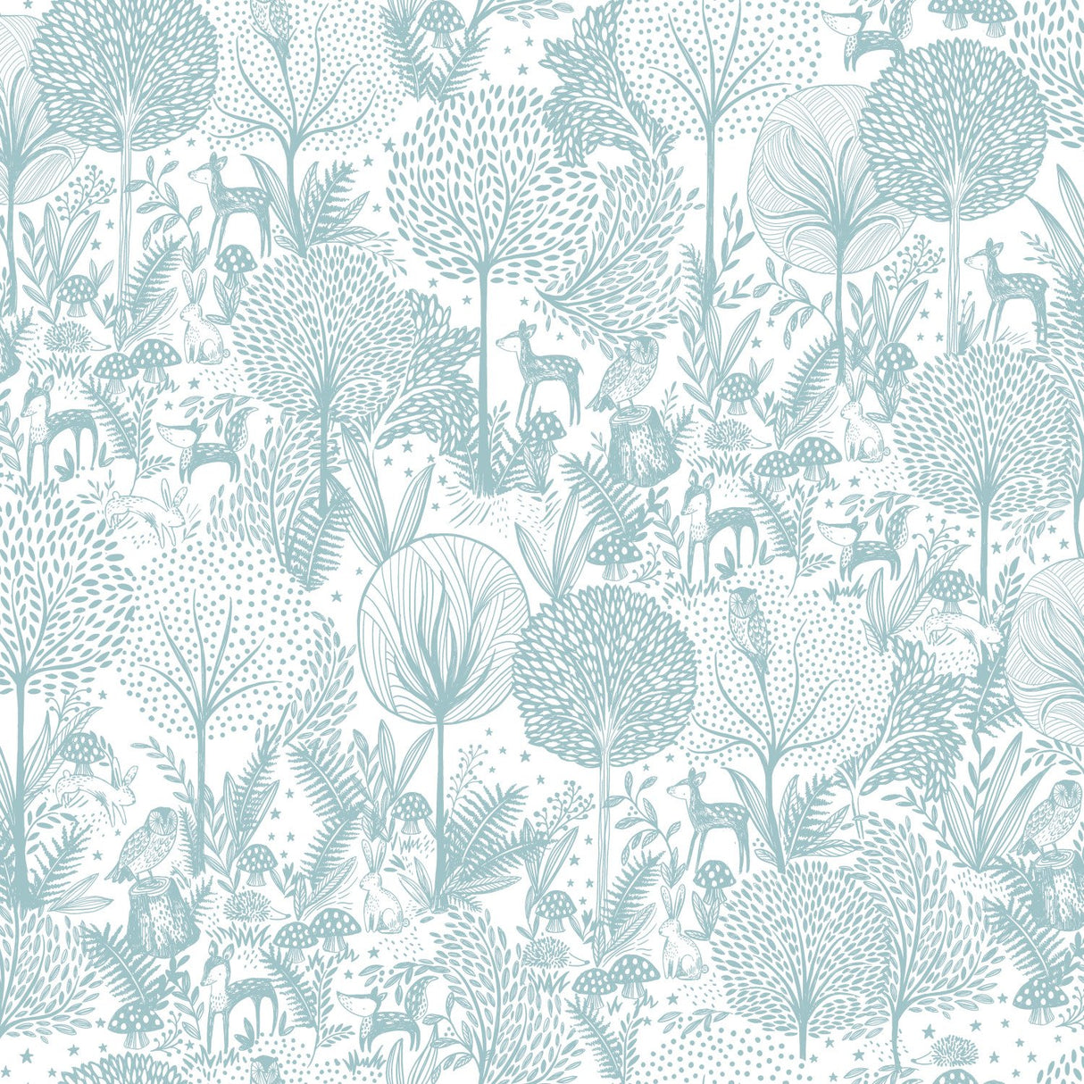 Forest Friends Green Peel & Stick Wallpaper with Kids Nature Novelty Pattern - York RMK12074RL