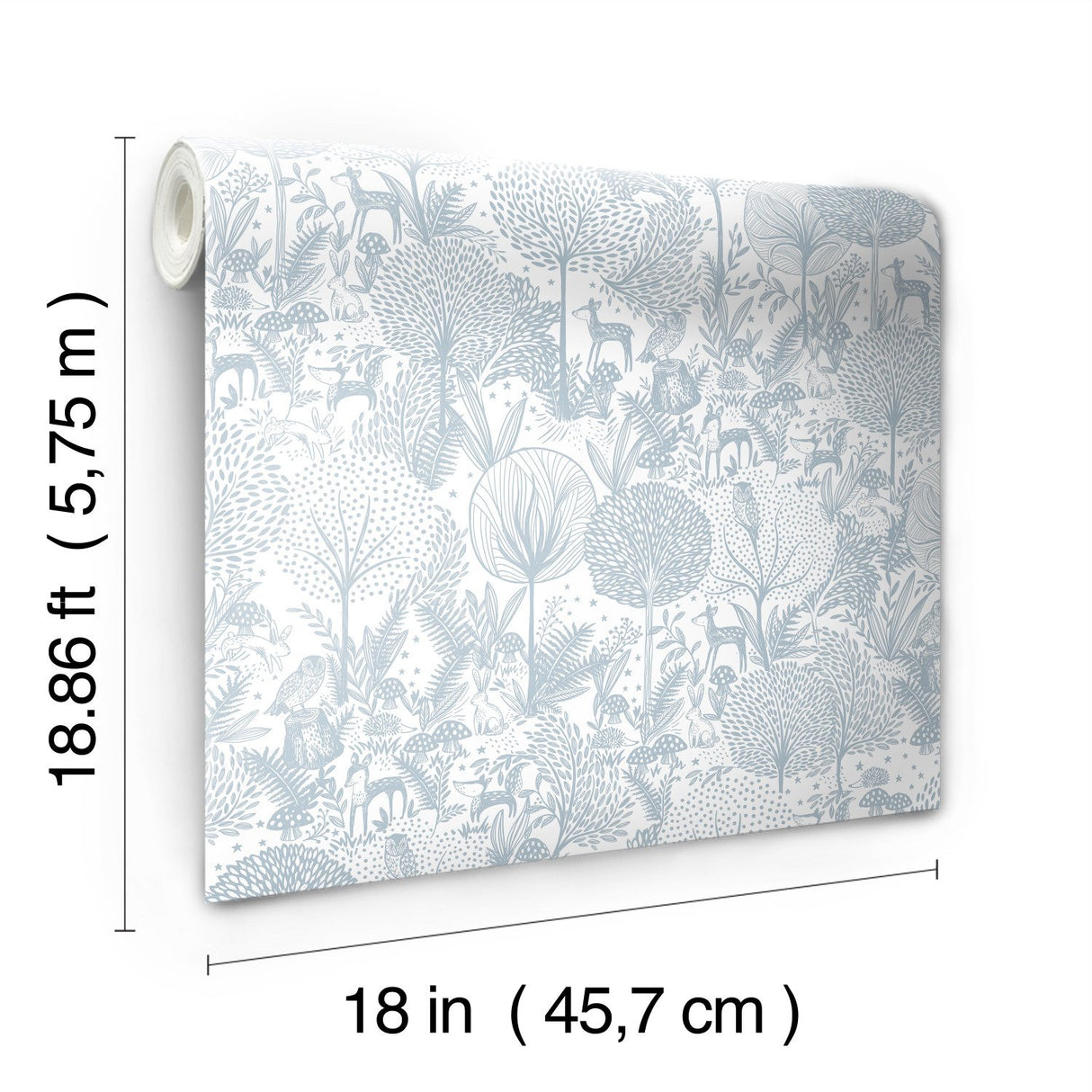 Forest Friends Blue Peel & Stick Wallpaper with Kids Nature Novelty Pattern - York RMK12075RL