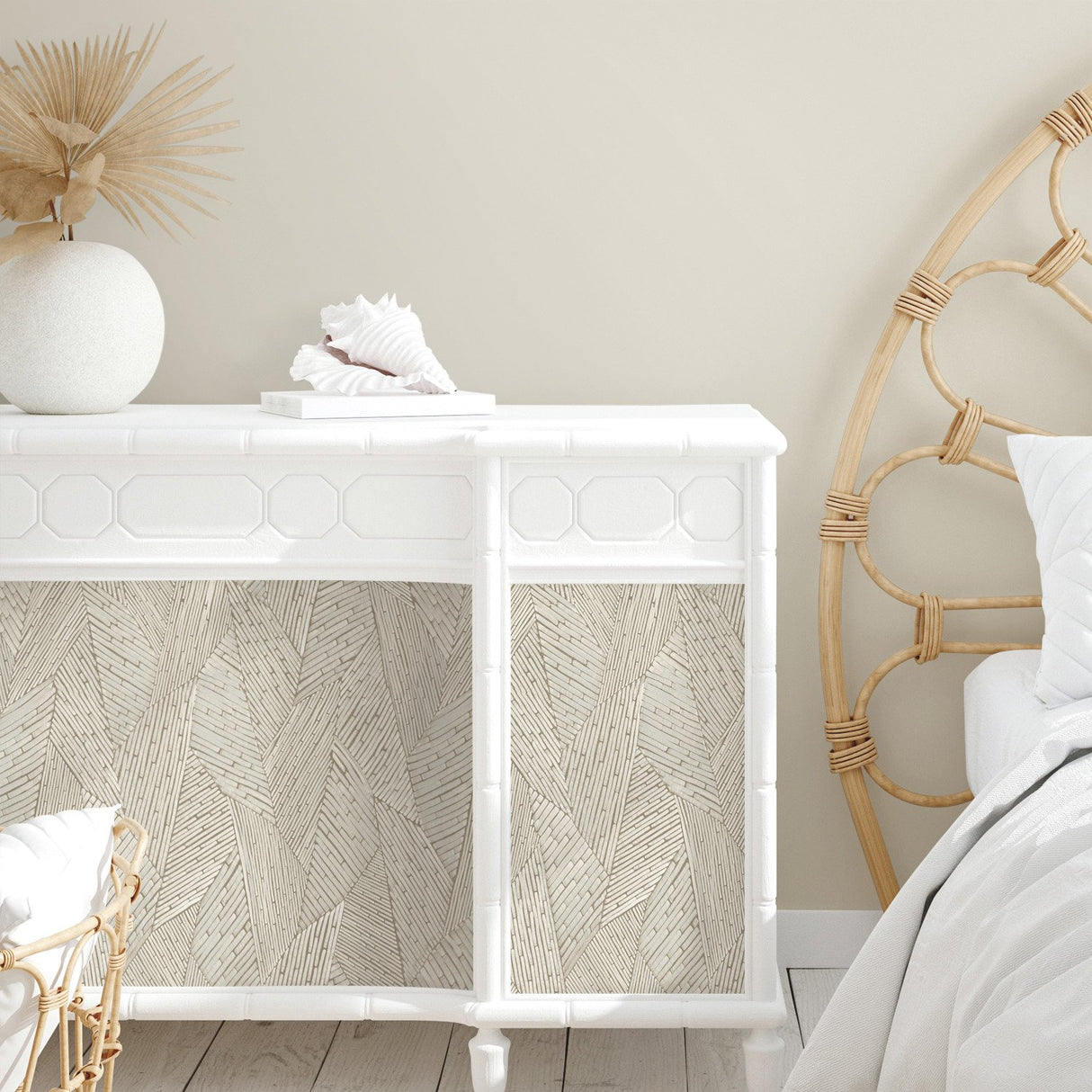 Woven Reed Stitch Brown Peel & Stick Wallpaper with Pearl Effect - RoomMates RMK12111WP