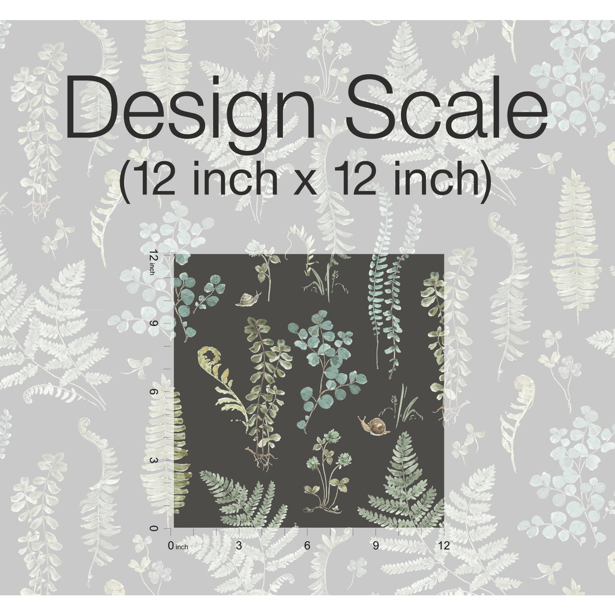Fern Study Green Peel & Stick Wallpaper with Botanical Leaves Motif - York RMK12115RL