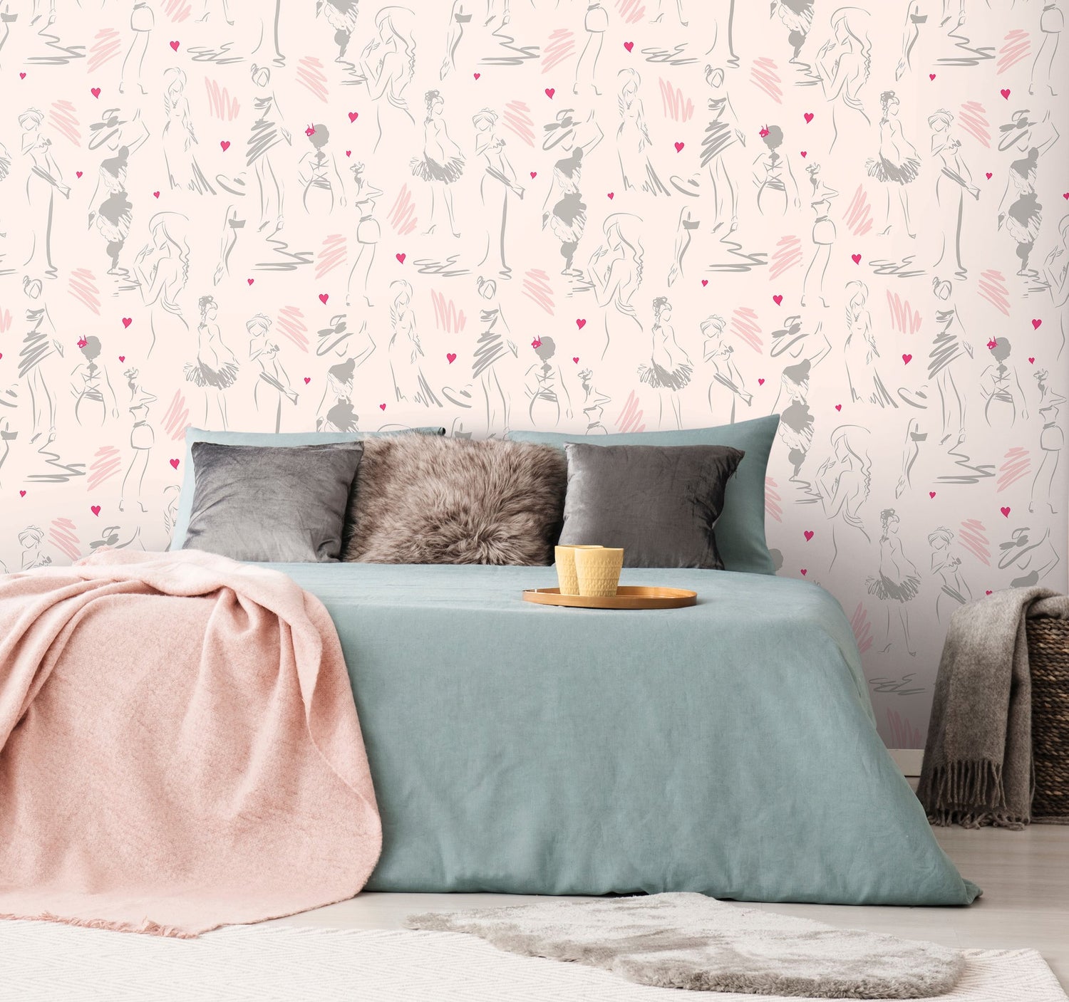 Glamour Pink Peel & Stick Wallpaper