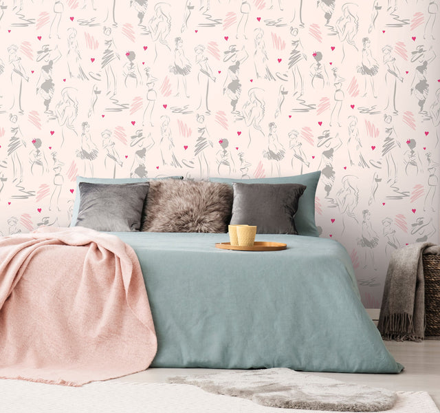Glamour Pink Peel & Stick Wallpaper