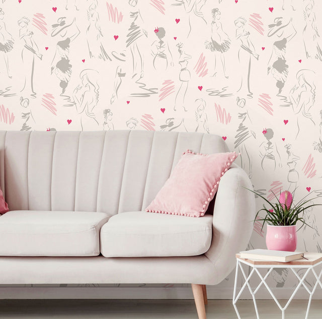 Glamour Pink Peel & Stick Wallpaper