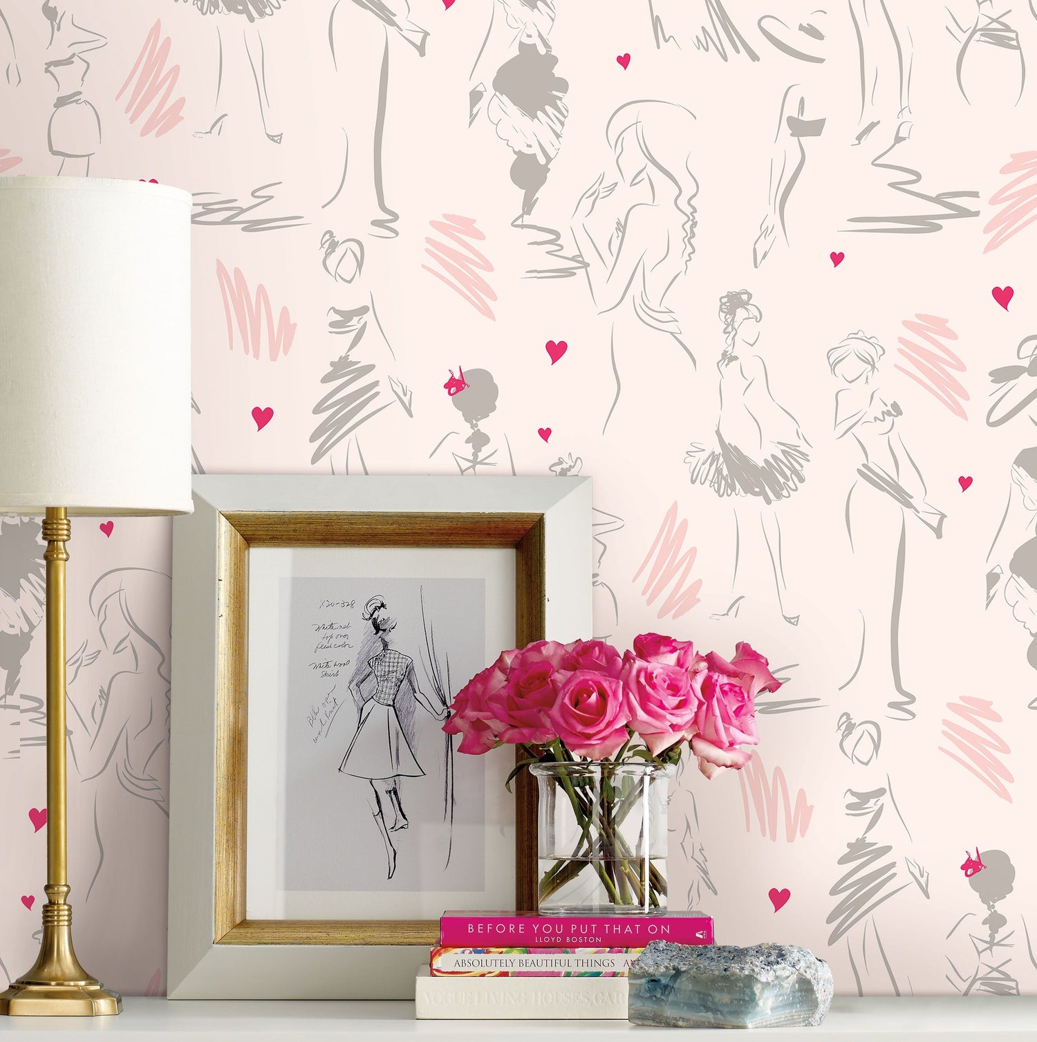 Glamour Pink Peel & Stick Wallpaper