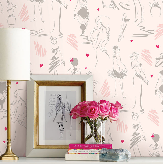 Glamour Pink Peel & Stick Wallpaper