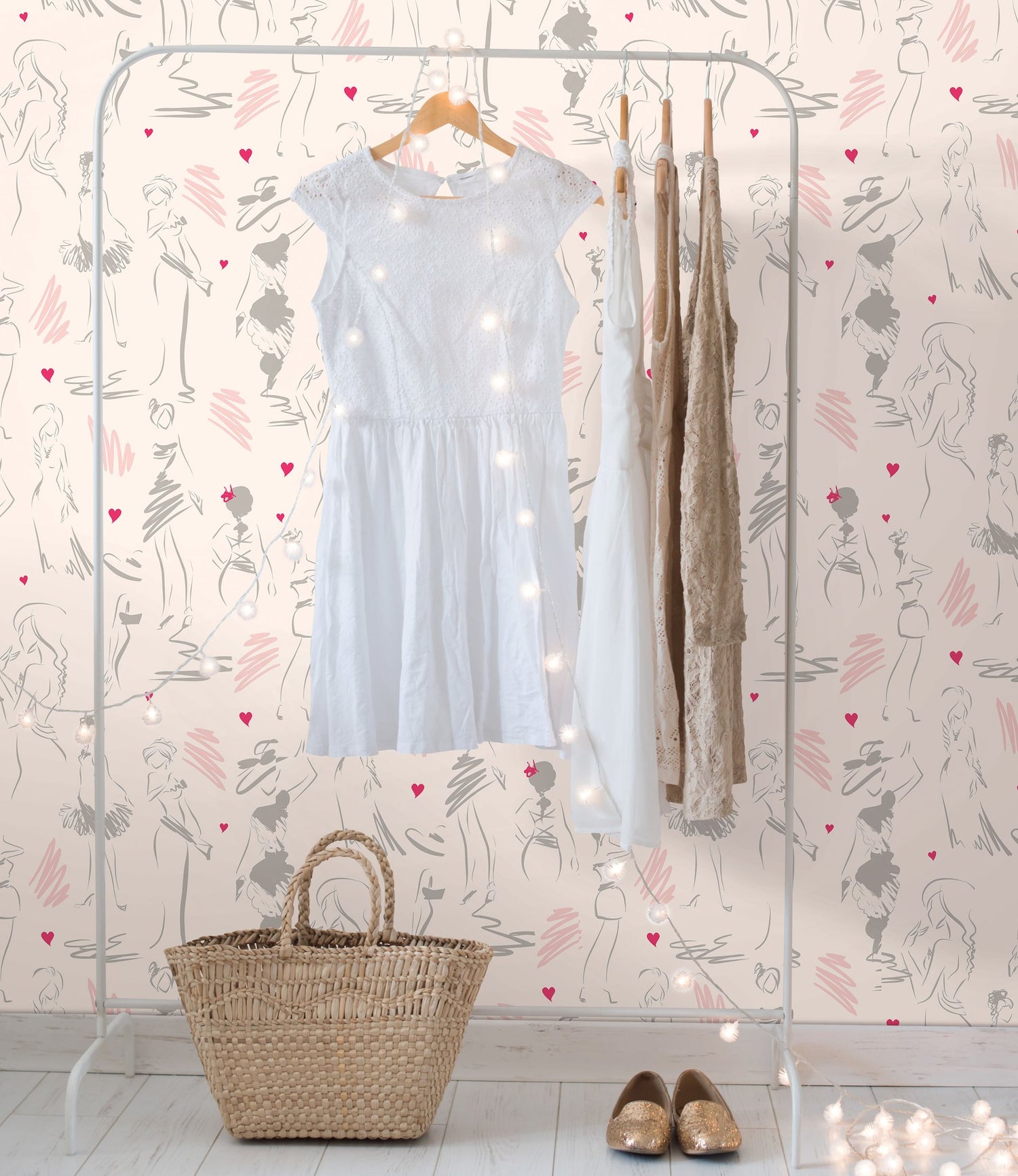 Glamour Pink Peel & Stick Wallpaper