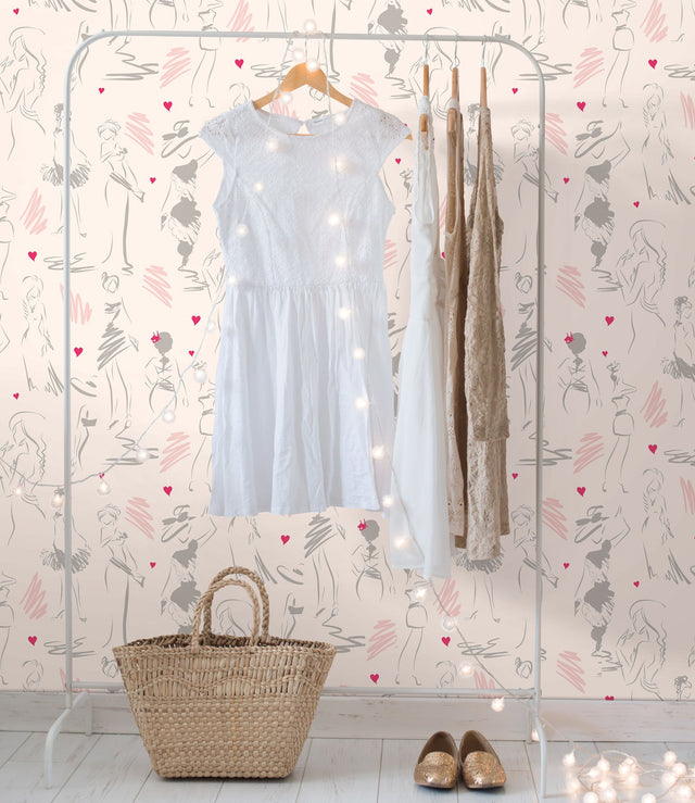 Glamour Pink Peel & Stick Wallpaper