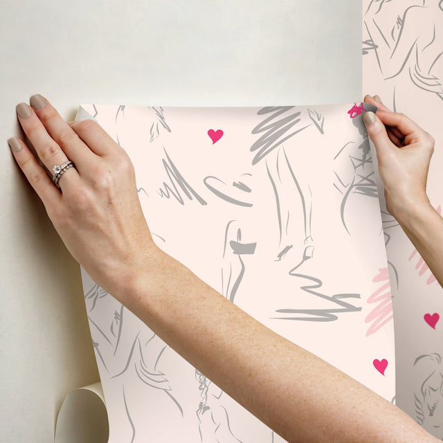 Glamour Pink Peel & Stick Wallpaper
