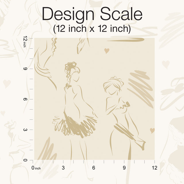 Glamour Beige Peel & Stick Wallpaper