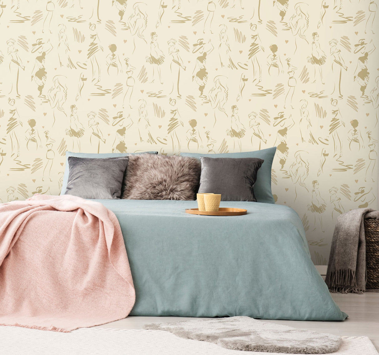 Glamour Beige Peel & Stick Wallpaper