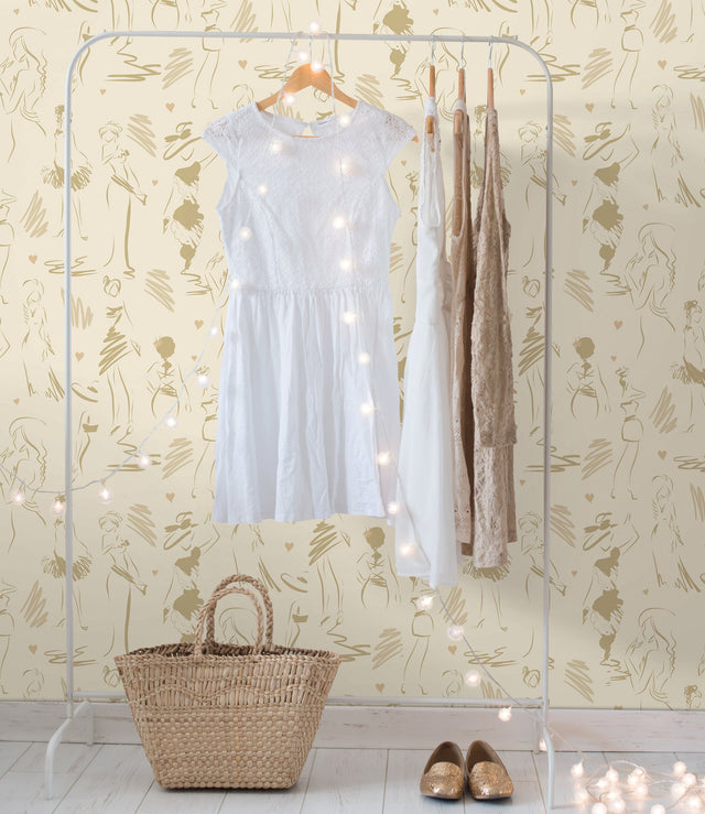 Glamour Beige Peel & Stick Wallpaper