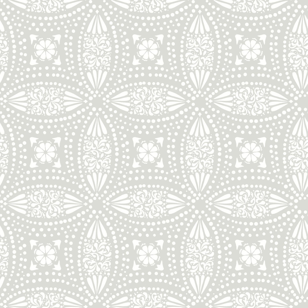 Overlapping Medallions Grey Peel & Stick Wallpaper with Whimsical Abstract Medallions - York RMK12172WP