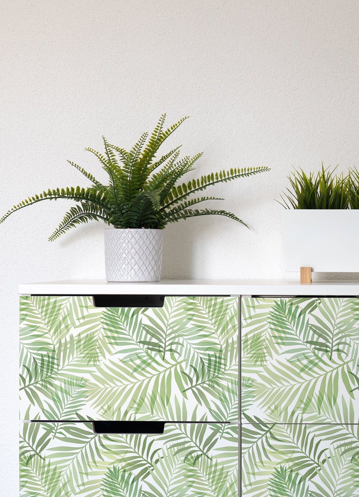 Tropical Vibe Green Peel & Stick Wallpaper with Botanical Leaves Motif - York RMK12188PLW