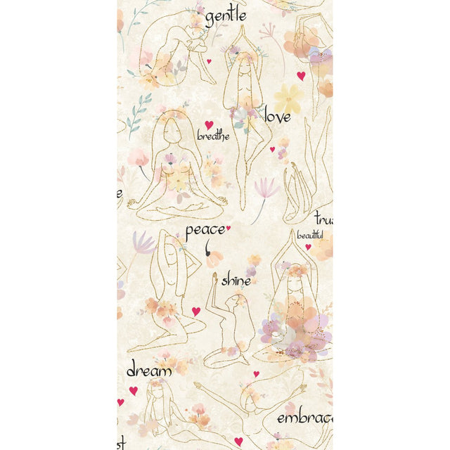 Yoga Goddesses Purple Peel & Stick Wallpaper