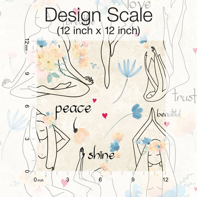 Yoga Goddesses Blue Peel & Stick Wallpaper