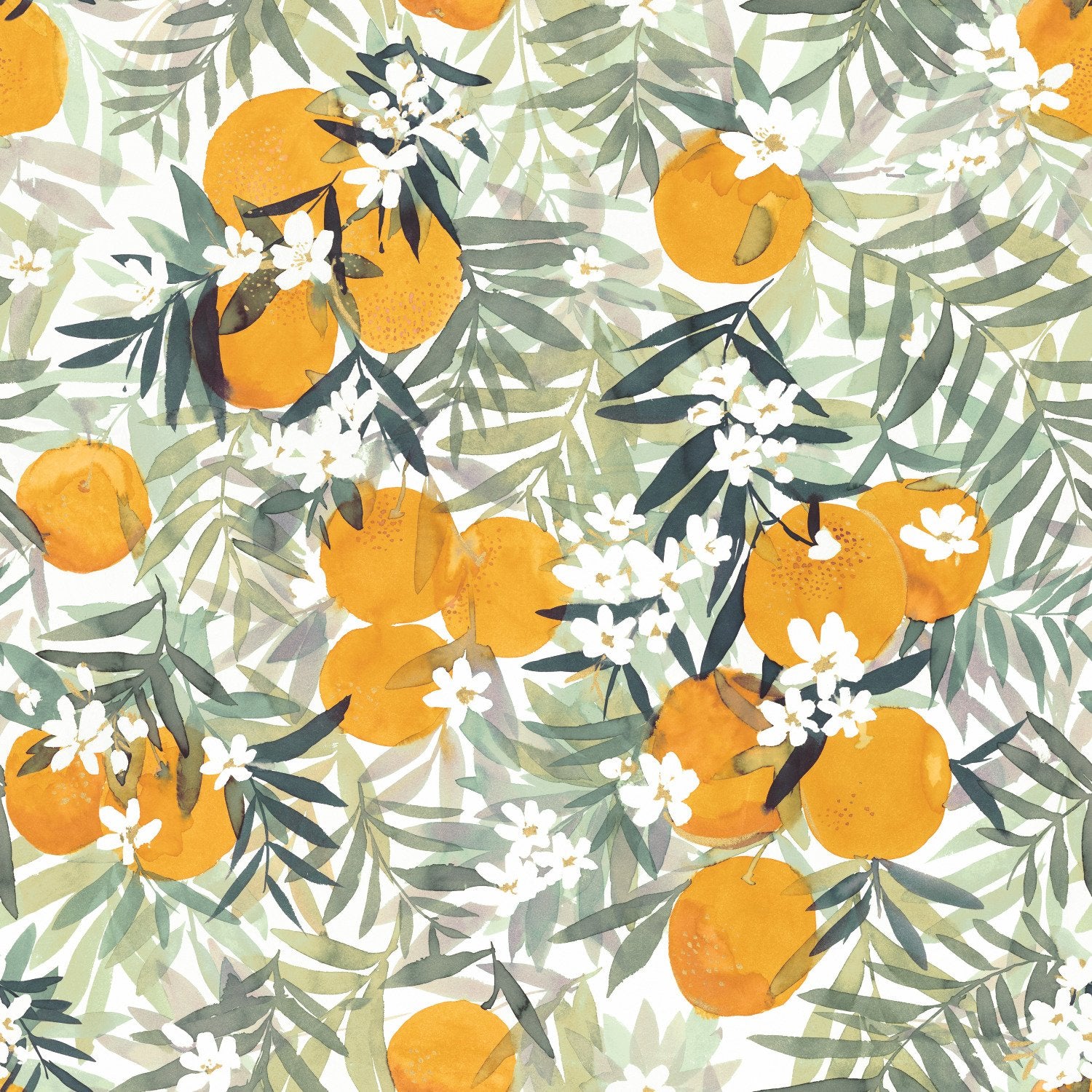 Orange Blossom Orange Peel & Stick Wallpaper with Fruit Motif - York RMK12199RL