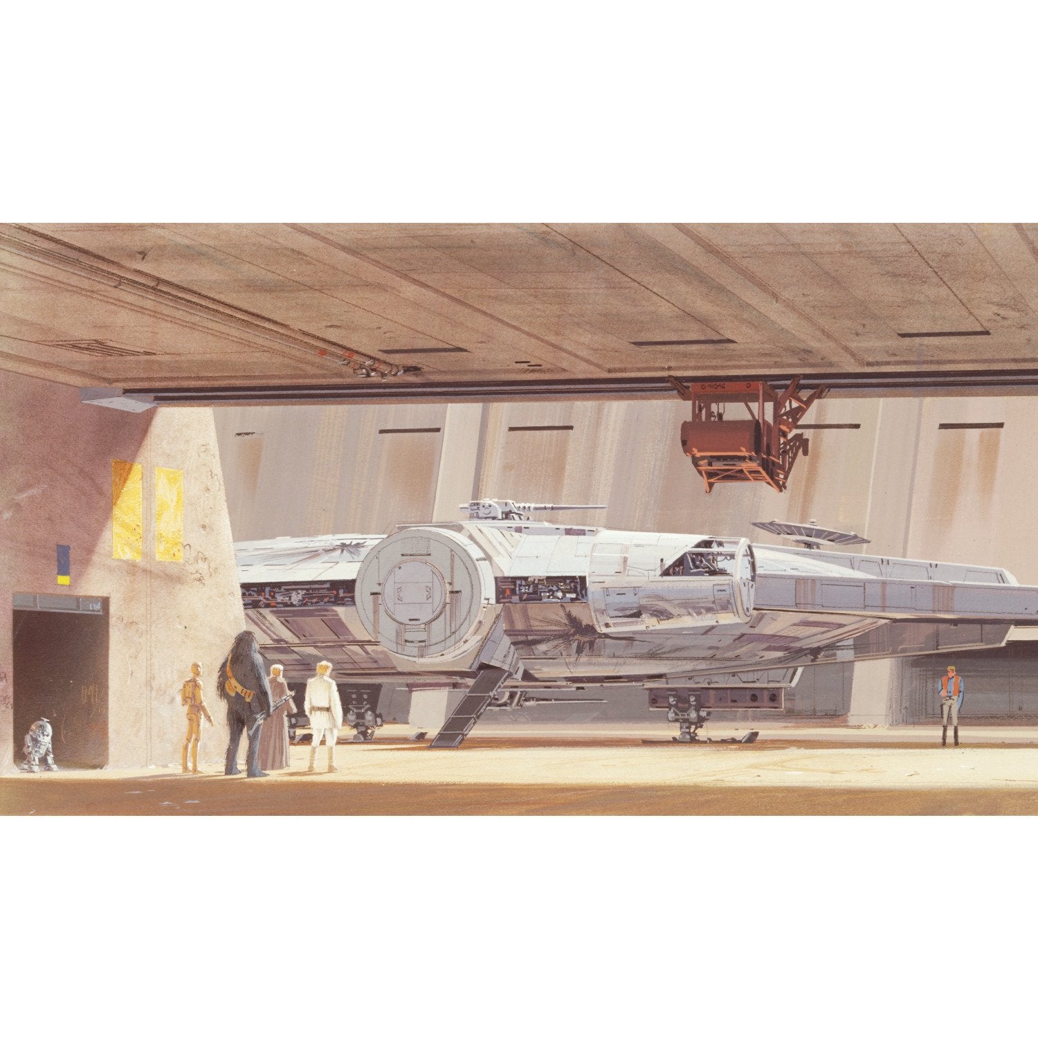 Ralph McQuarries Star Wars Docking Bay Millennium Falcon Peel & Stick Wall Mural Beige - York RMK12200M