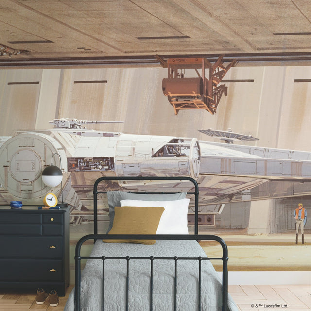 Ralph McQuarries Star Wars Docking Bay Millennium Falcon Peel & Stick Wall Mural Beige - York RMK12200M