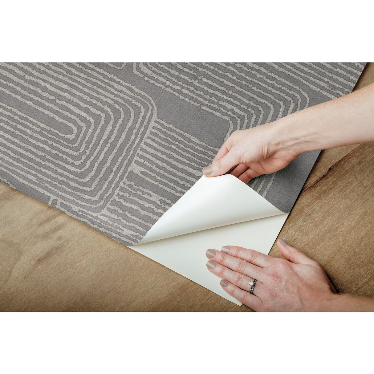 Zulu Signature Grey Peel & Stick Wallpaper with Metallic Texture Pattern, Glam Global Style - York RMK12215PL