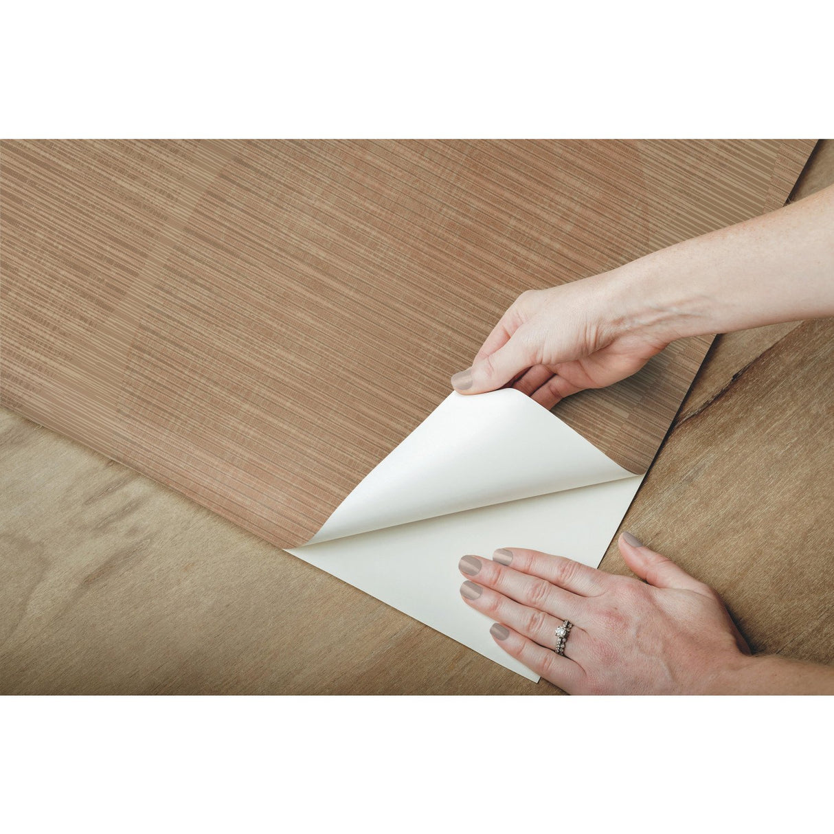 Sahara Brown Peel & Stick Wallpaper with Geometric Elliptical Pattern - York RMK12223PLW