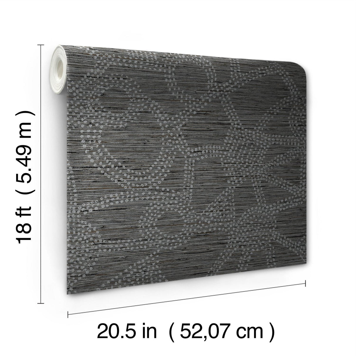 Amhara Grey Peel & Stick Wallpaper with Metallic Abstract Dot Linework - York RMK12234PL