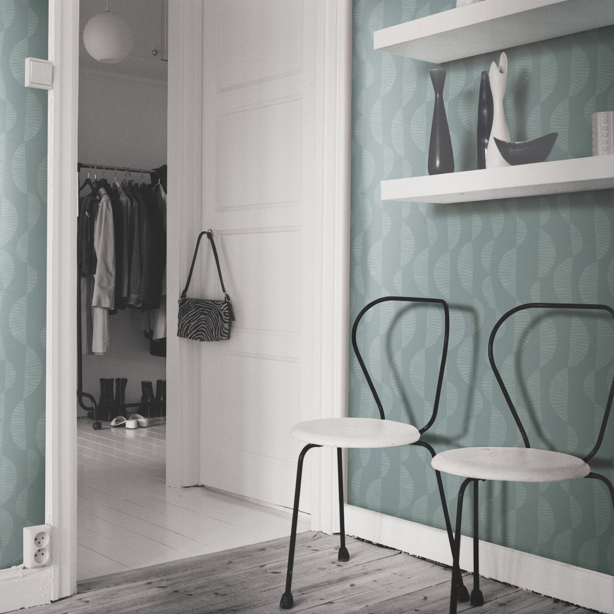 Seychelles Wave Blue Peel & Stick Wallpaper