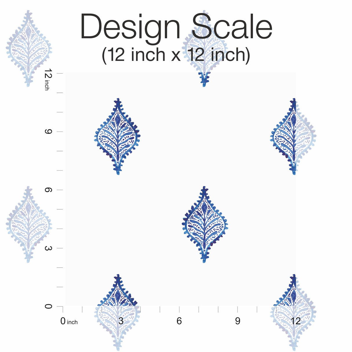 Watercolor Foulard Blue Peel & Stick Wallpaper