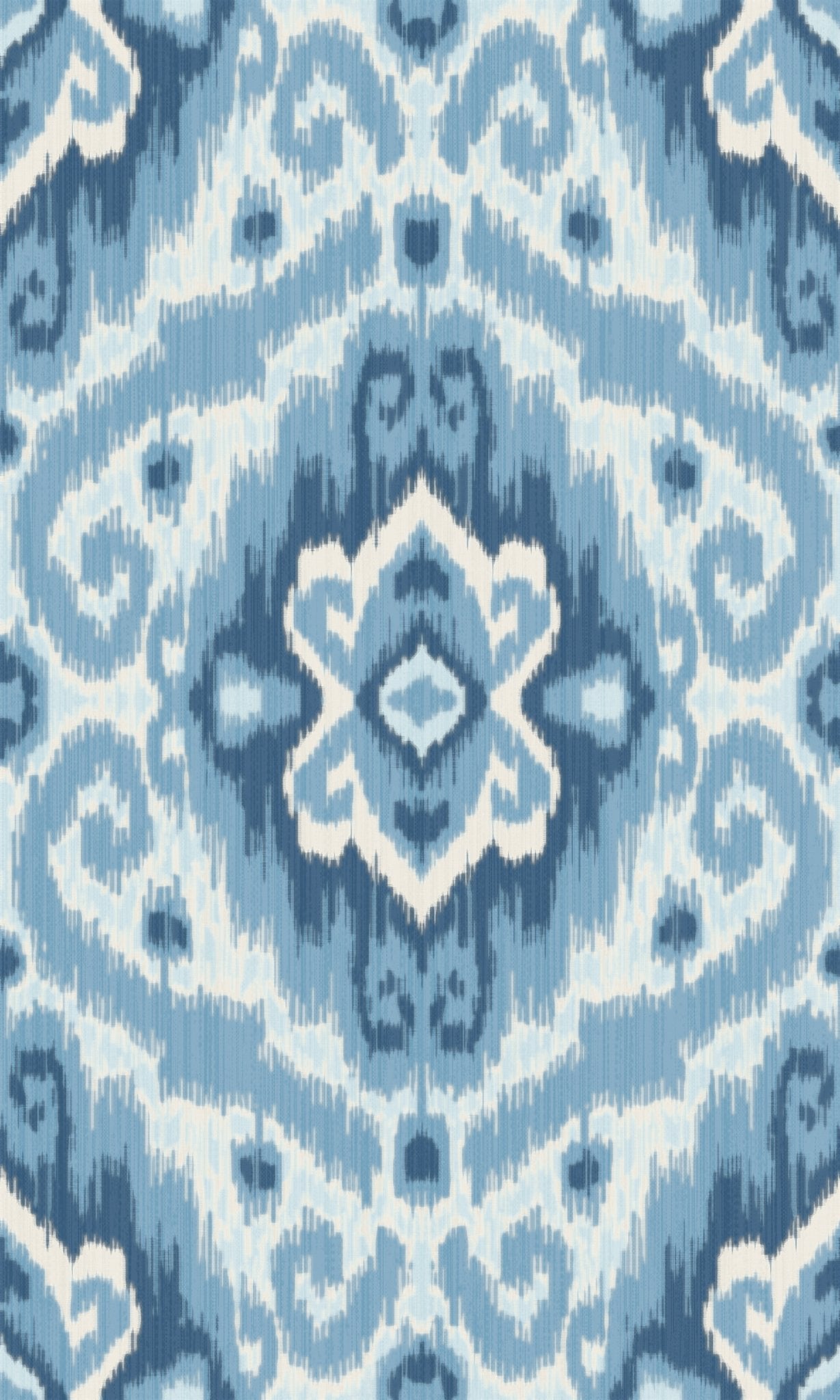 Bohemian Ikat Blue Peel & Stick Wallpaper with Abstract Ikat Motif - York RMK12253PLW