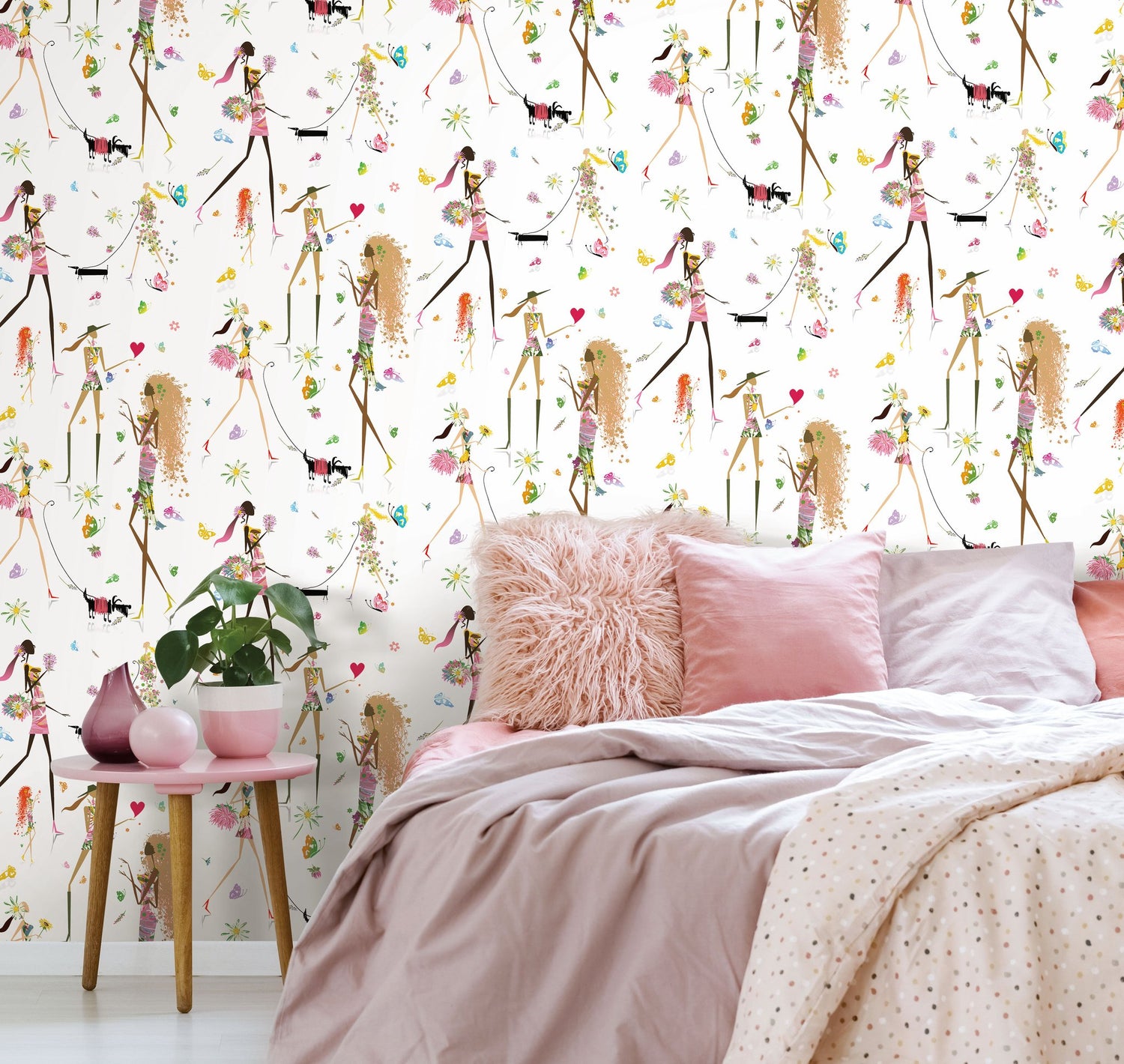Fun Chic Pink Peel & Stick Wallpaper
