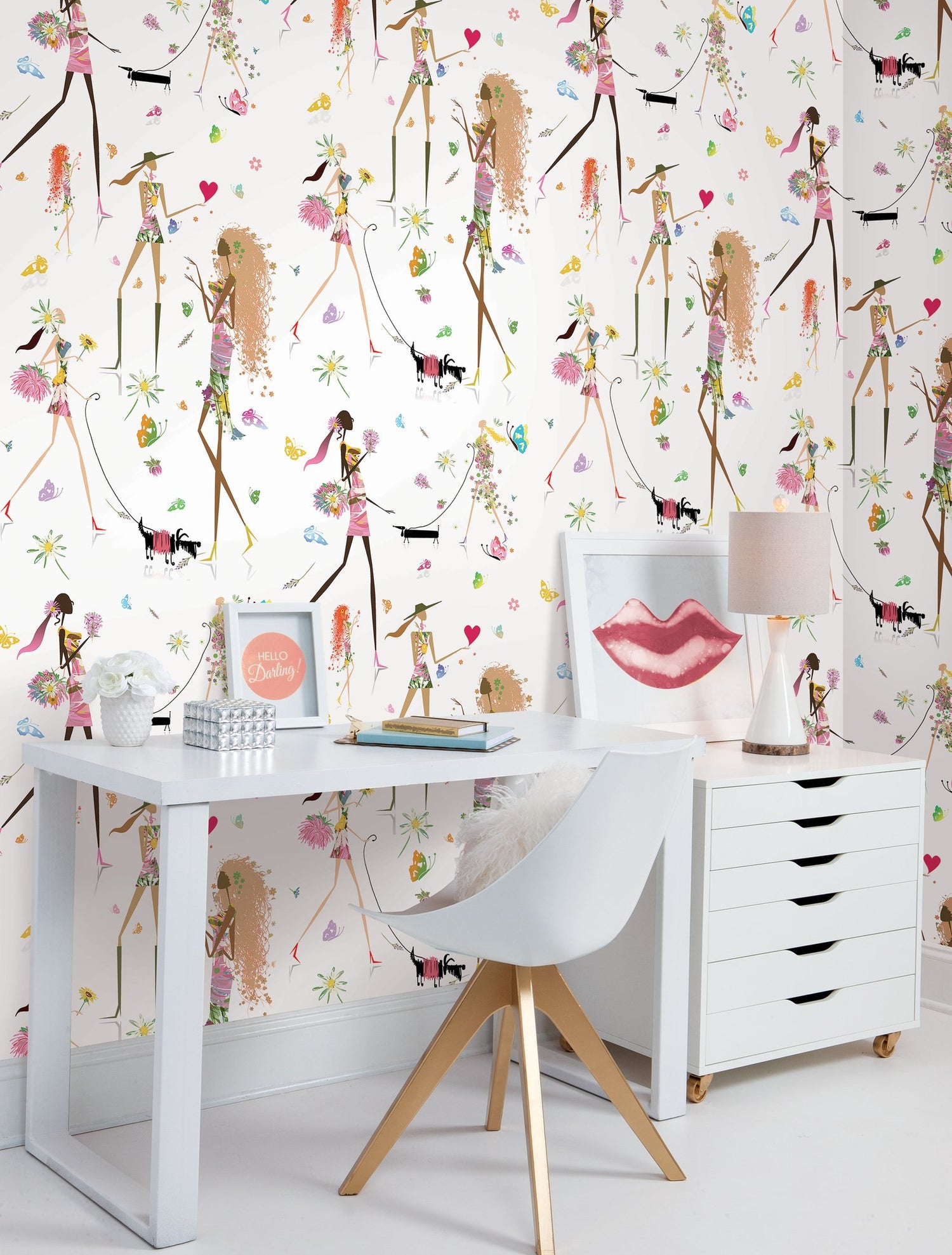 Fun Chic Pink Peel & Stick Wallpaper