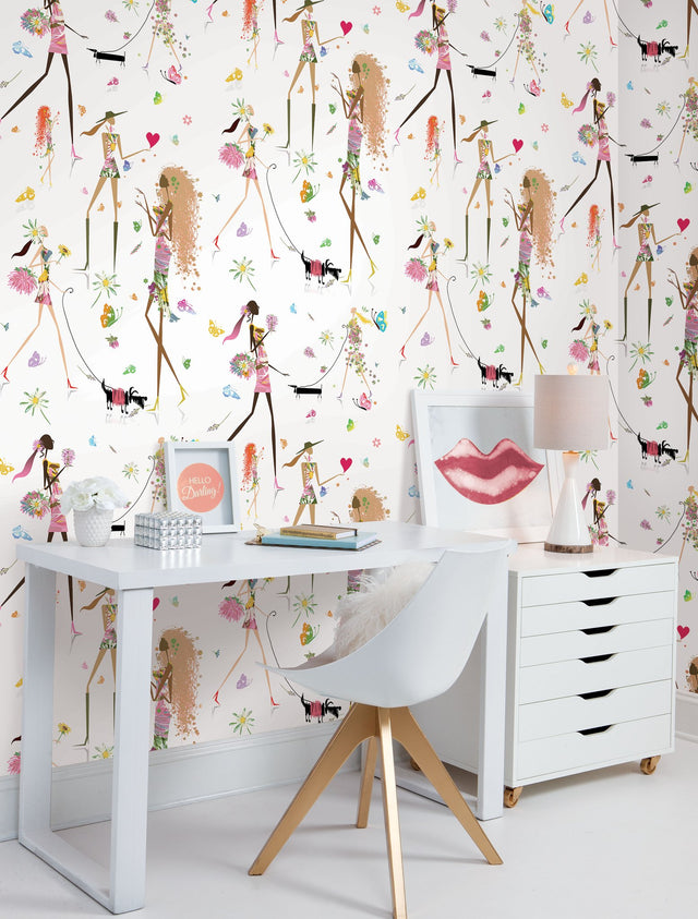 Fun Chic Pink Peel & Stick Wallpaper