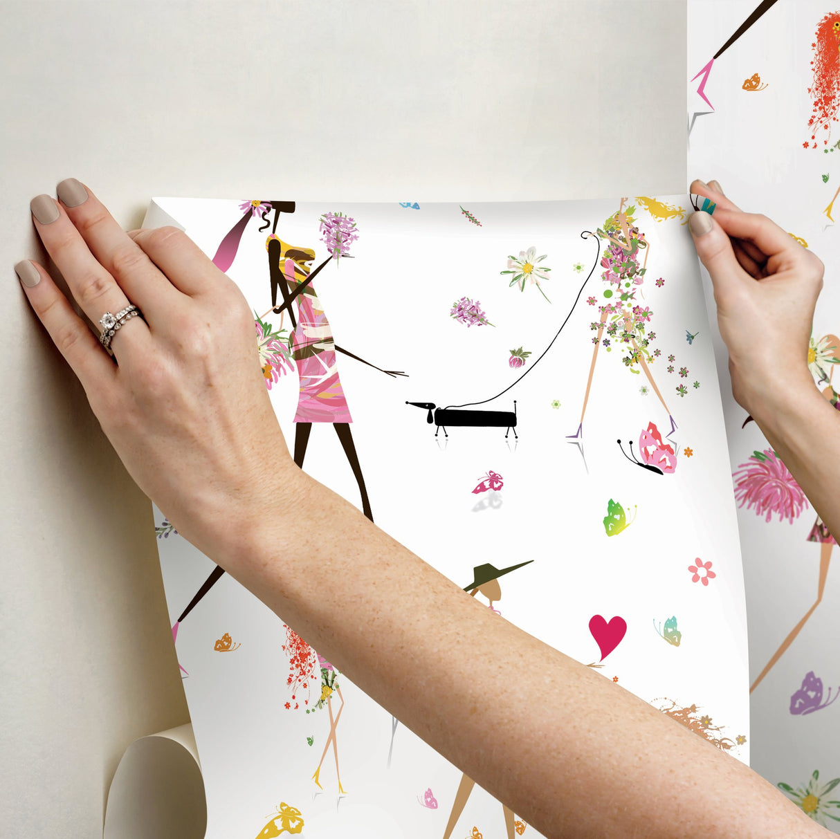 Fun Chic Pink Peel & Stick Wallpaper