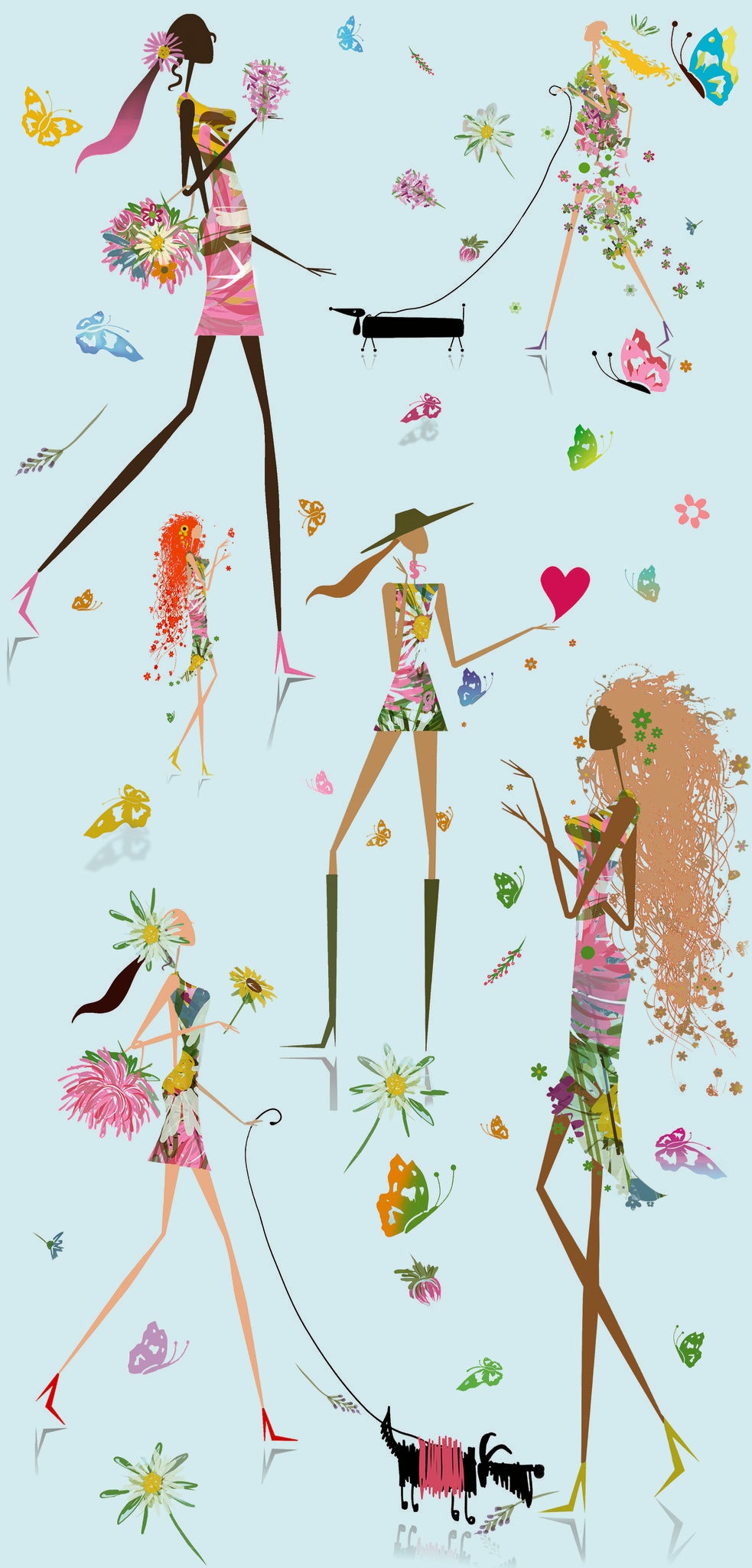 Fun Chic Blue Peel & Stick Wallpaper