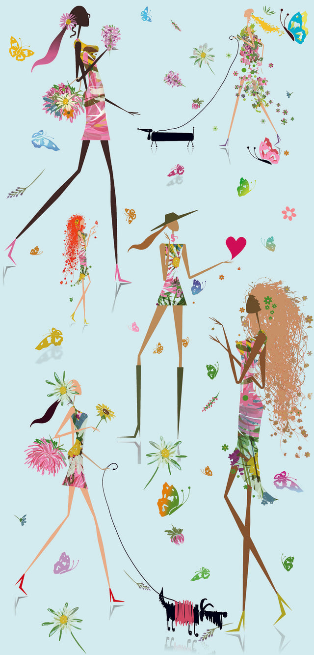 Fun Chic Blue Peel & Stick Wallpaper